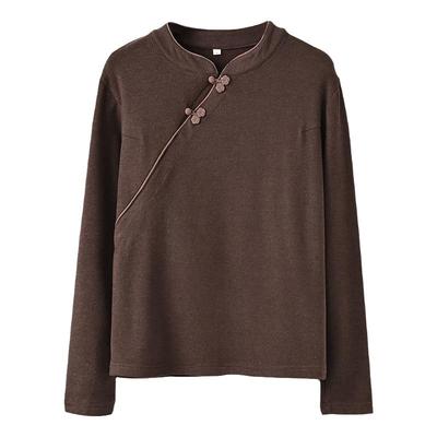 新中式盘扣自发热保暖德绒打底衫