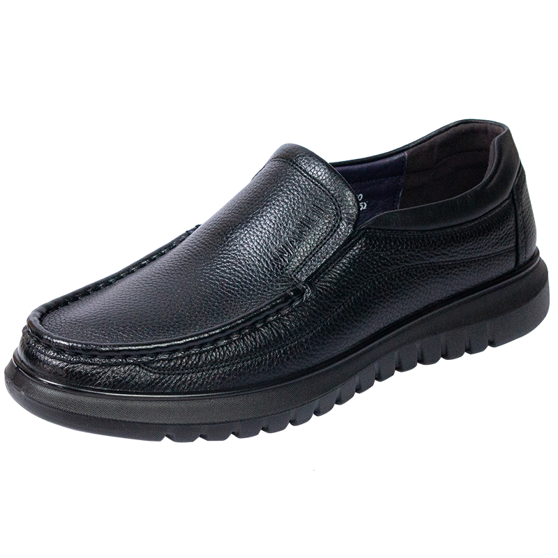 万里男士商务休闲皮鞋一脚蹬真皮舒适百搭简约单鞋KYT1898