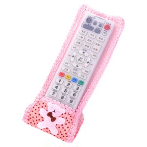 乐淘居家百货家居用品可爱布艺电视遥控器套丝空调遥控板保护套防尘罩遥控套