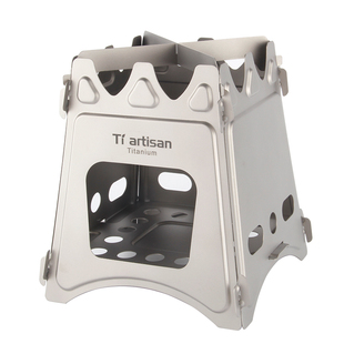 钛工匠户外纯钛柴火炉便携简易炉具露营烧烤防风取暖超轻小柴火炉