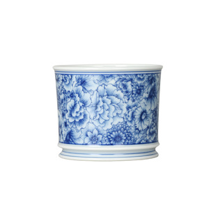 主人杯景德镇陶瓷茶杯主人杯个人茶杯功夫青花薄胎青花万花小客杯