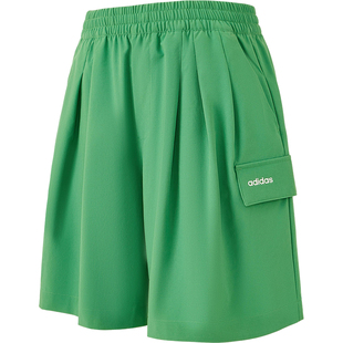 Adidas/阿迪达斯正品2026春季款女士经典透气松紧腰短裤JI6011