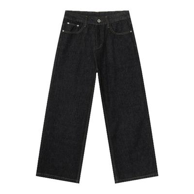 ULTIMATE GOAL 基础款极简松弛感直筒拖地裤原牛H版型休闲牛仔裤