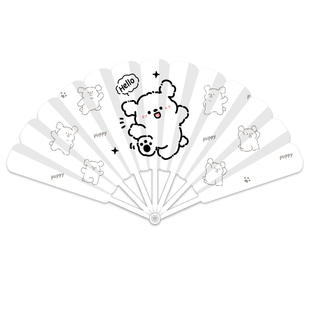 创意卡通可爱七连扇夏日手持小扇子小巧便携凉扇结实耐用折叠扇子