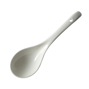 外贸家用分汤大勺喝汤小勺子宝宝儿童喂饭勺匙奶白色陶瓷环保餐具