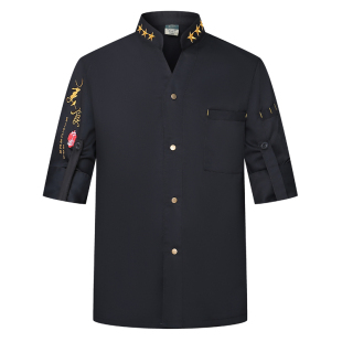 防水厨师工作服长袖男秋冬季餐饮火锅烘焙饭店食堂厨房服装工衣女