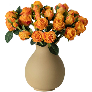 南十字星 欧式油画玫瑰花仿真花焦边客厅假花摆件餐桌花干花花束