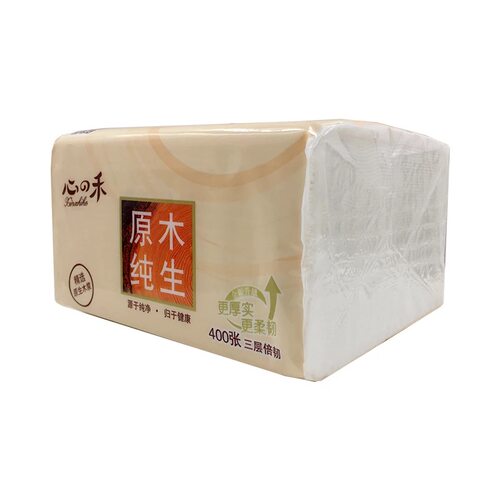 心禾原木纯生400张80包10提纸巾抽纸餐巾纸面巾纸纸抽家庭用整箱