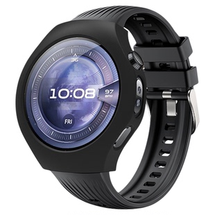 适用华为watch5手表专用硅胶保护套运动智能手表watch5苍穹黑官方同款硅胶表带银河紫套装五代配件