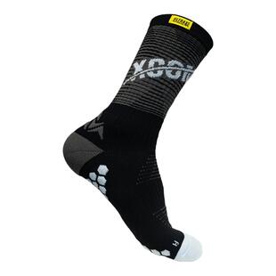 艾克飞盘XCOM高帮运动袜2.0新款足弓支撑舒适透气中筒灰色袜子男