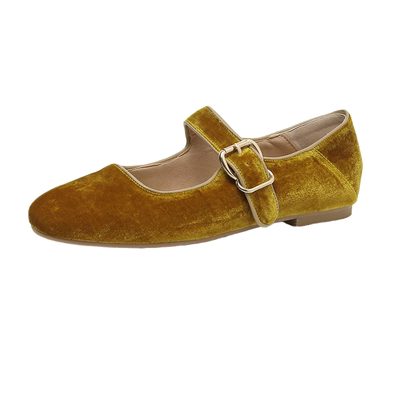 丝绒玛丽珍鞋女2022春季韩版文艺