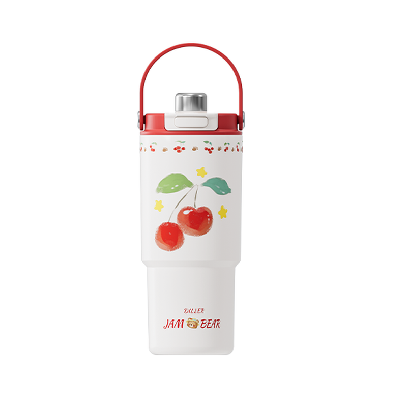 迪乐贝尔大容量吸管杯户外露营杯内胆陶瓷高颜值礼品水杯880ML