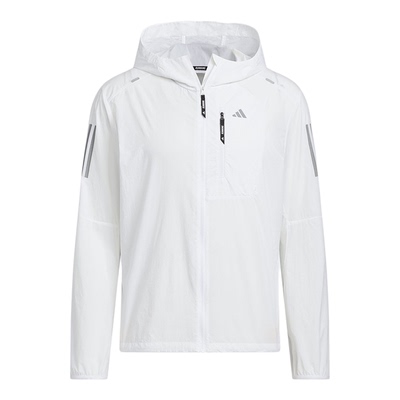 adidas阿迪达斯男拒水凉感跑步运动连帽外套梭织夹克 KH3755