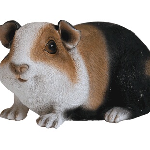仿真动物豚鼠摆件别墅花园装饰庭院可爱卡通模型仓鼠乡村农庄摆设