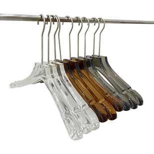 亚克力水晶透明衣架服装店专用衣撑男女装无痕塑料衣裤夹定制衣挂
