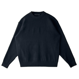 马克斯星球 纯色厚毛衣打底叠穿圆领针织衫男秋冬新款简约宽松