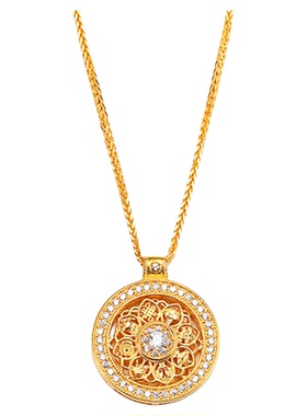 金盈御999足金包银旋转八宝项链