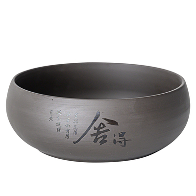 尚驰复古大容量紫砂茶洗