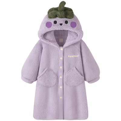 加厚珊瑚绒睡袍女款冬季