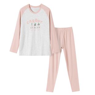 少女撞色秋衣秋裤套装女初高中学生大童青少年纯棉毛衫保暖内衣冬