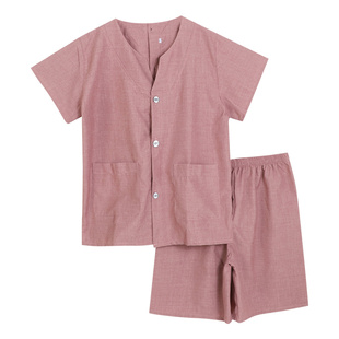 高档前后背开扣艾灸服女贡麻按摩采耳中医针灸开背短袖理疗服男