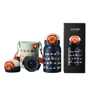 GOOM儿童保温杯饮水杯子壶男女孩上学专用宝宝吸管幼儿园生日礼物