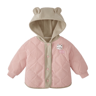 [抗菌远红外]外套女童女孩秋冬加绒夹棉保暖宝宝衣服上衣儿童棉服