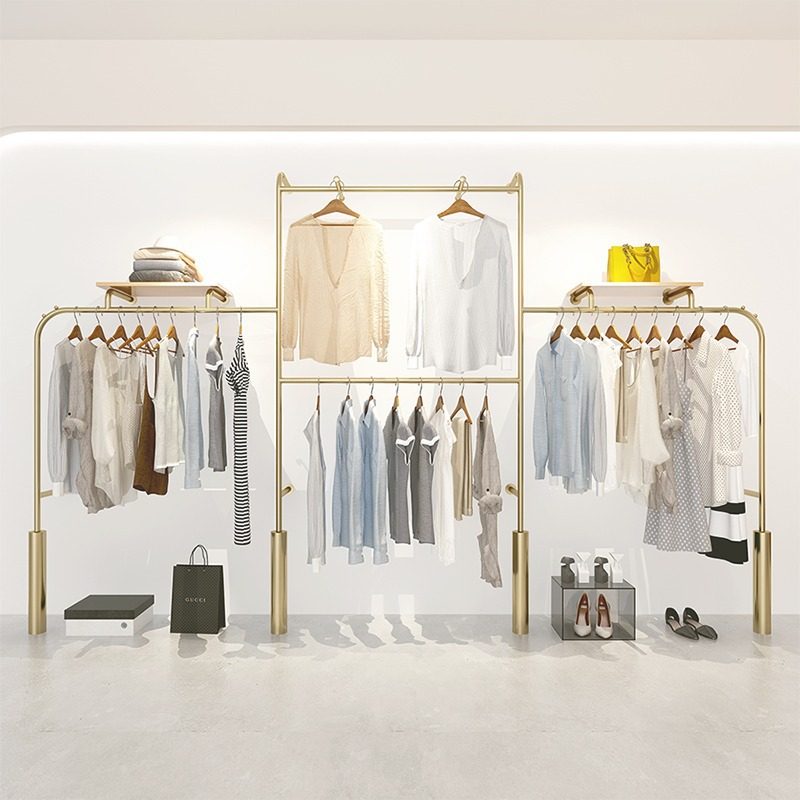 服装店挂衣服架子女装店专用展示架陈列架墙上货架挂衣杆支持