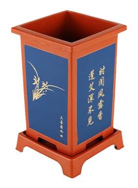树脂古典仿紫砂透气控花盆
