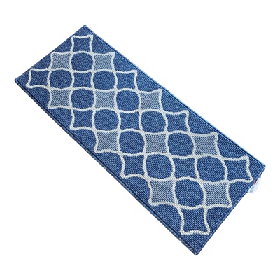 蓝色地垫简约家用孤品机洗防滑厨房垫进门卧室床边垫速干好打理