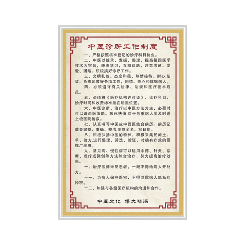 中医诊所管理制度牌门诊