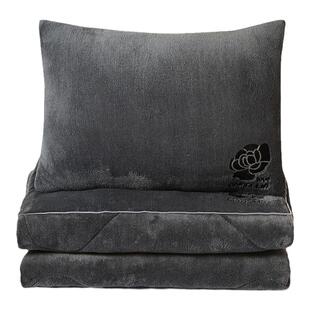 长方形加厚保暖纯色抱枕被子两用珊瑚绒毯小枕头汽车靠垫沙发午睡