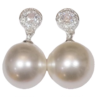 《维纳斯》复古法式轻奢优雅高级感澳白施家珍珠闪钻耳钉耳环耳夹