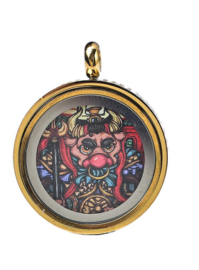 西藏小唐卡五爷扎基拉姆吊坠挂件转经轮款随身唐卡嘎乌盒挂坠男女