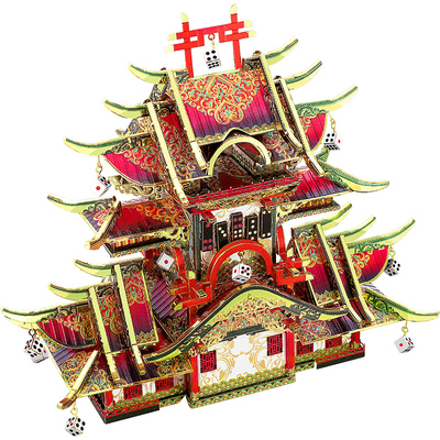 拼酷大唐小街赌坊3D金属拼图模型
