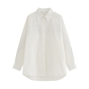 白色亮片轻奢高级感衬衫外套2026春夏慵懒长袖宽松上衣设计感衬衣