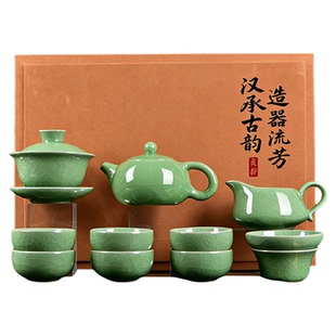 2026年新款哥窑开片茶具套装泡茶茶壶茶杯三才盖碗家送礼高端礼盒