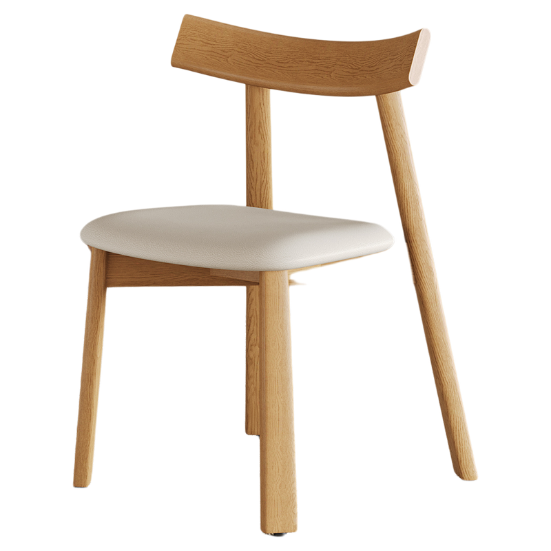 北欧实木餐椅家用小户型2025新款现代简约原木奶油风居家洽谈椅子