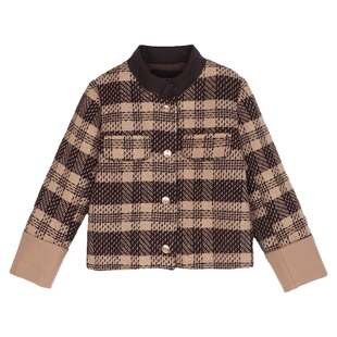 陈大猪 女童春装套装2026新款儿童网红复古小香风外套短裤两件套