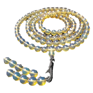 思华年天然琥珀蜜蜡缅甸金蓝珀108佛珠念珠多层手链净水无杂裂