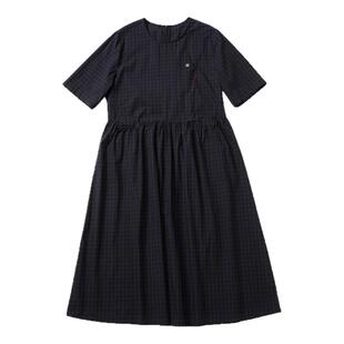非鱼2025夏季新款格子连衣裙文艺复古女裙减龄学院风裙NFLXL1149