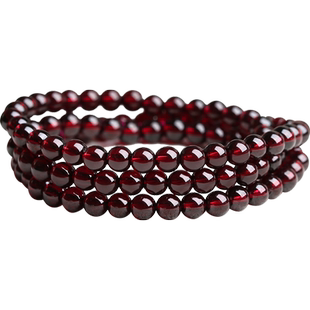 天然全净体石榴石手链女手串散珠子纯龙年本命年正品官方旗舰店