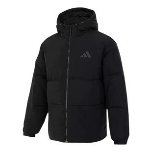 阿迪达斯男女同款刺绣小标连帽面包服羽绒服JG5940 5941 JM4625