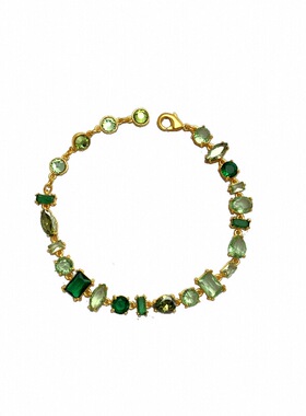 绿色水晶轻奢手链项链套装