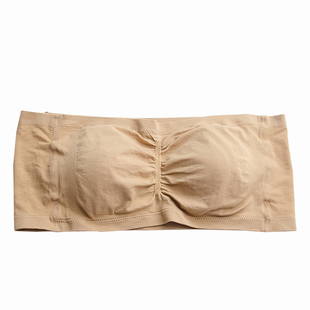 大码抹胸胖mm一字肩防走光无肩带内衣美背婚纱裹胸大胸显小防下垂