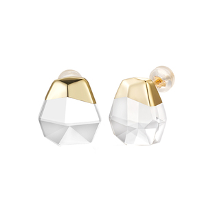 MIKOCH小冰晶耳钉 925银菱形白水晶耳钉轻奢高级感小众设计老钱风