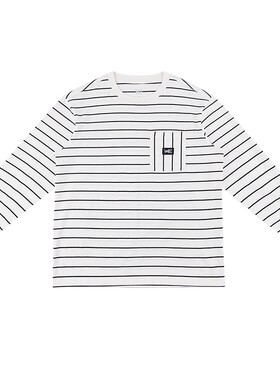 Lee26秋冬新品圆领舒适版贴布Logo撞色条纹男女款长袖T恤休闲潮