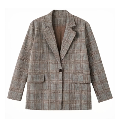 千鸟格西装女外套爆款