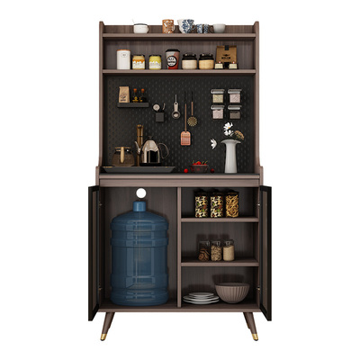 实木板材岩板桌面放水桶咖啡机柜