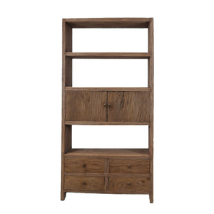 Ni+尼家实木博古架展示柜侘寂风茶室置物架多宝阁茶杯架老木书架